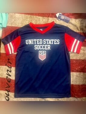 United States Soccer Youth Performance Jersey - Navy & Red
